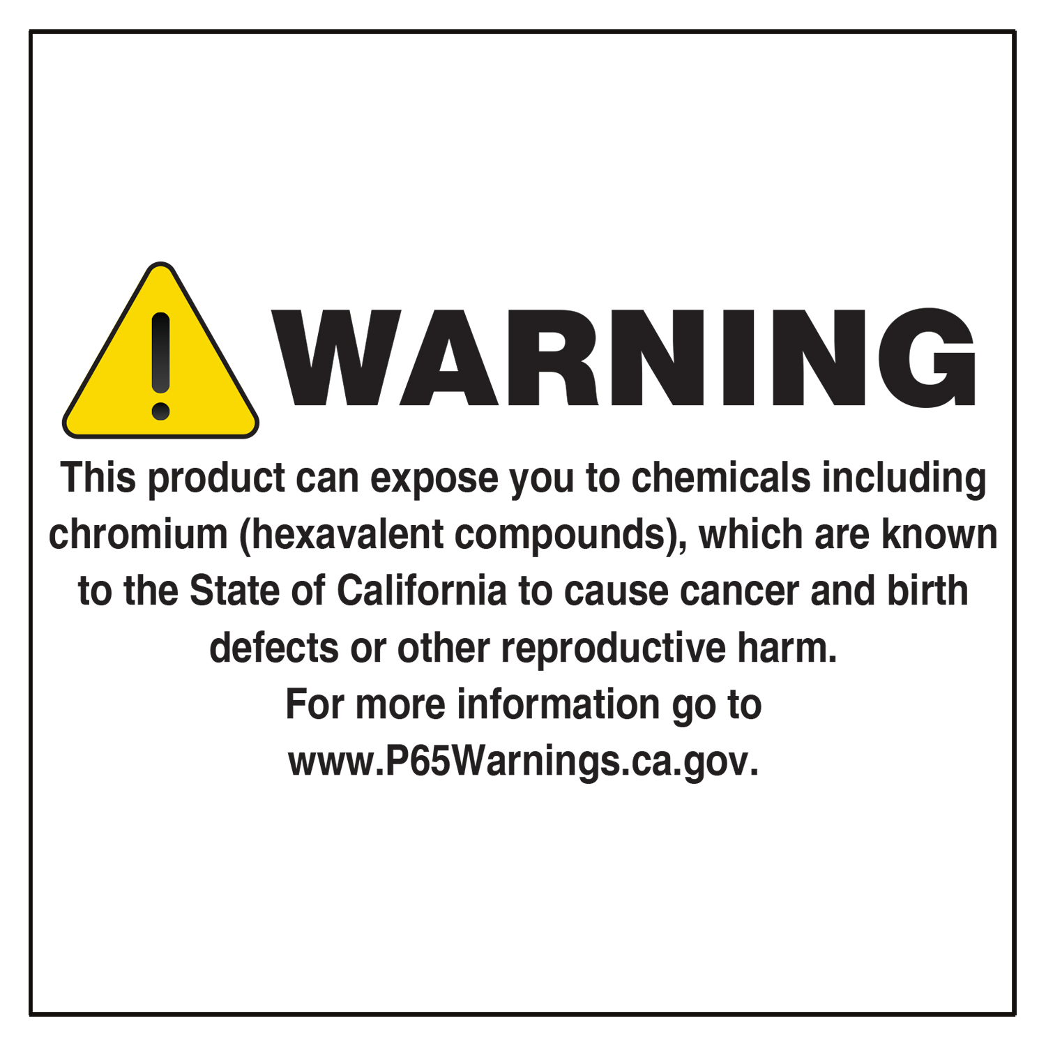 Large warng prop 65